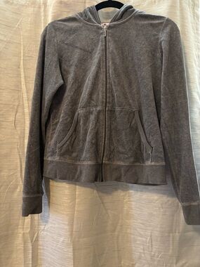 Juicy Couture Charcoal Gray Signature Zip Hoodie